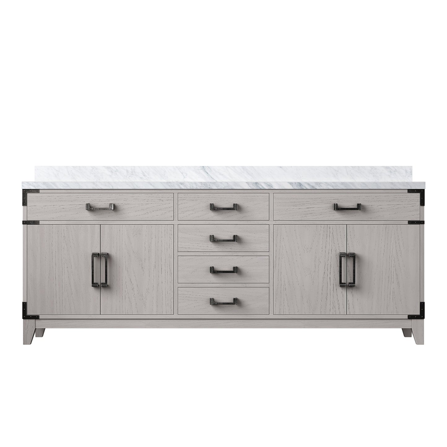 Laurel 80 in W x 22 in D White Oak Double Bath Vanity