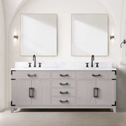 Laurel 80 in W x 22 in D White Oak Double Bath Vanity