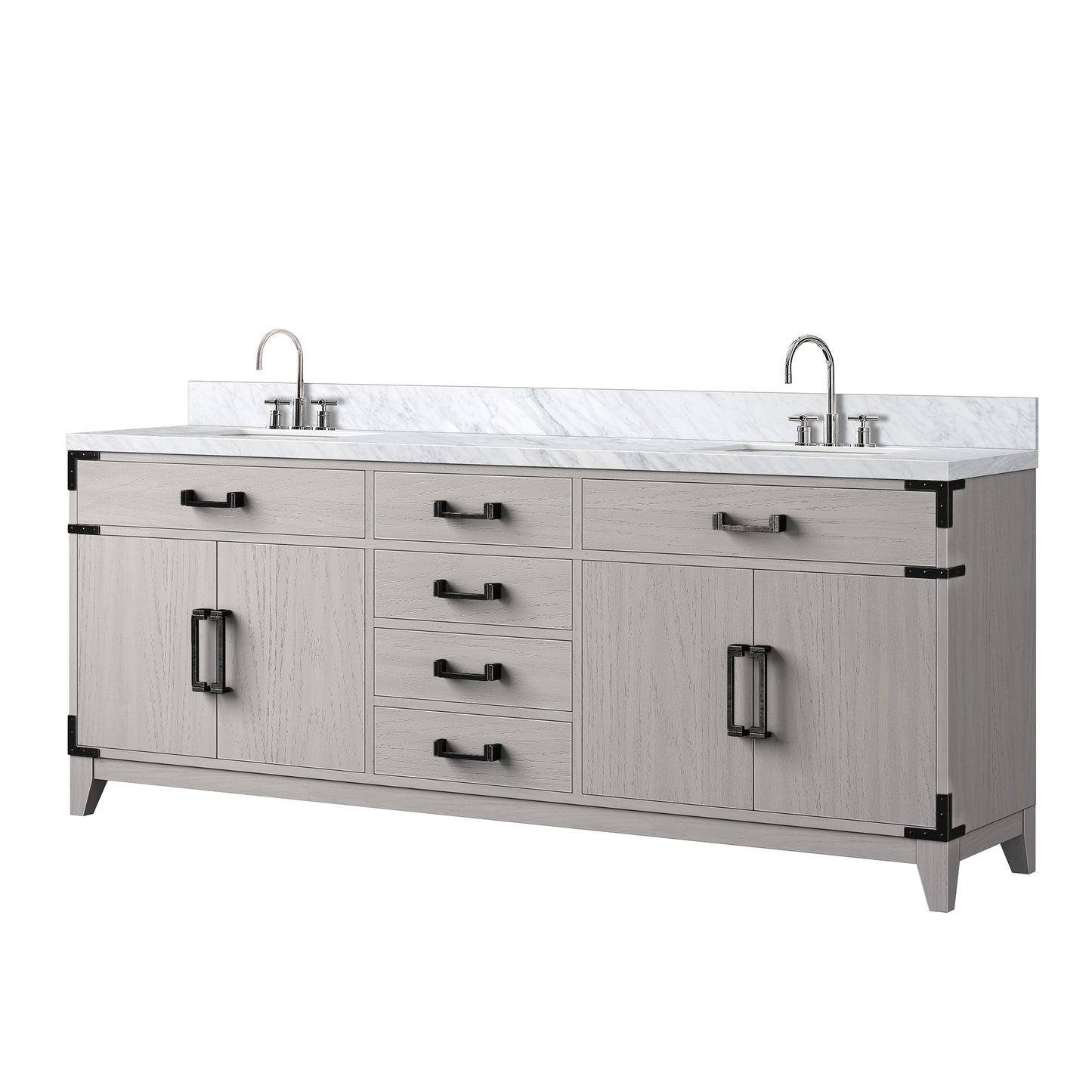 Laurel 80 in W x 22 in D White Oak Double Bath Vanity