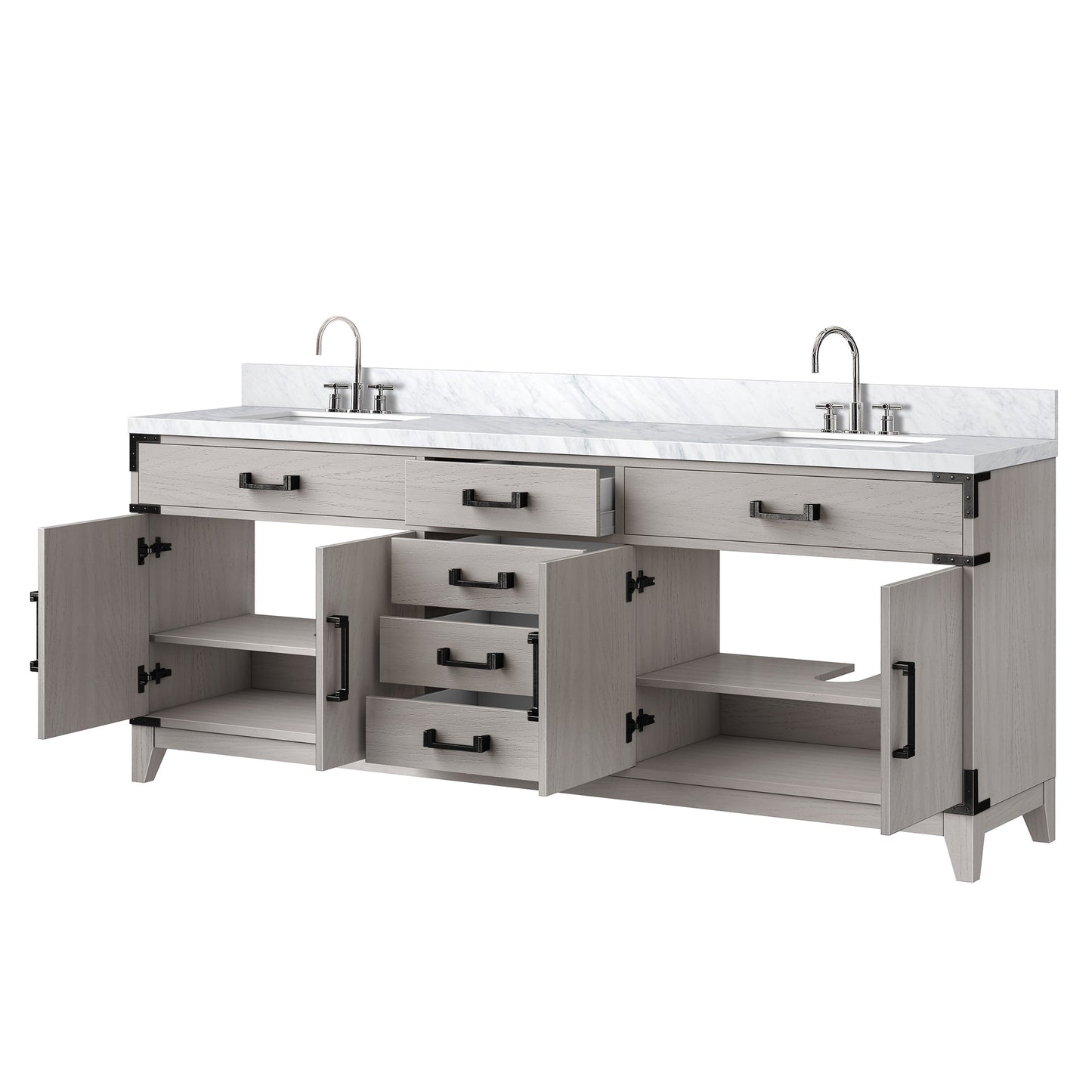 Laurel 80 in W x 22 in D White Oak Double Bath Vanity