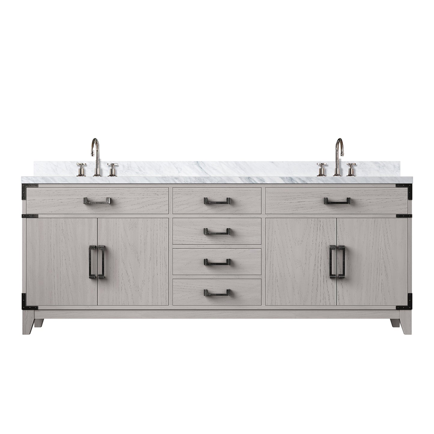 Laurel 80 in W x 22 in D White Oak Double Bath Vanity