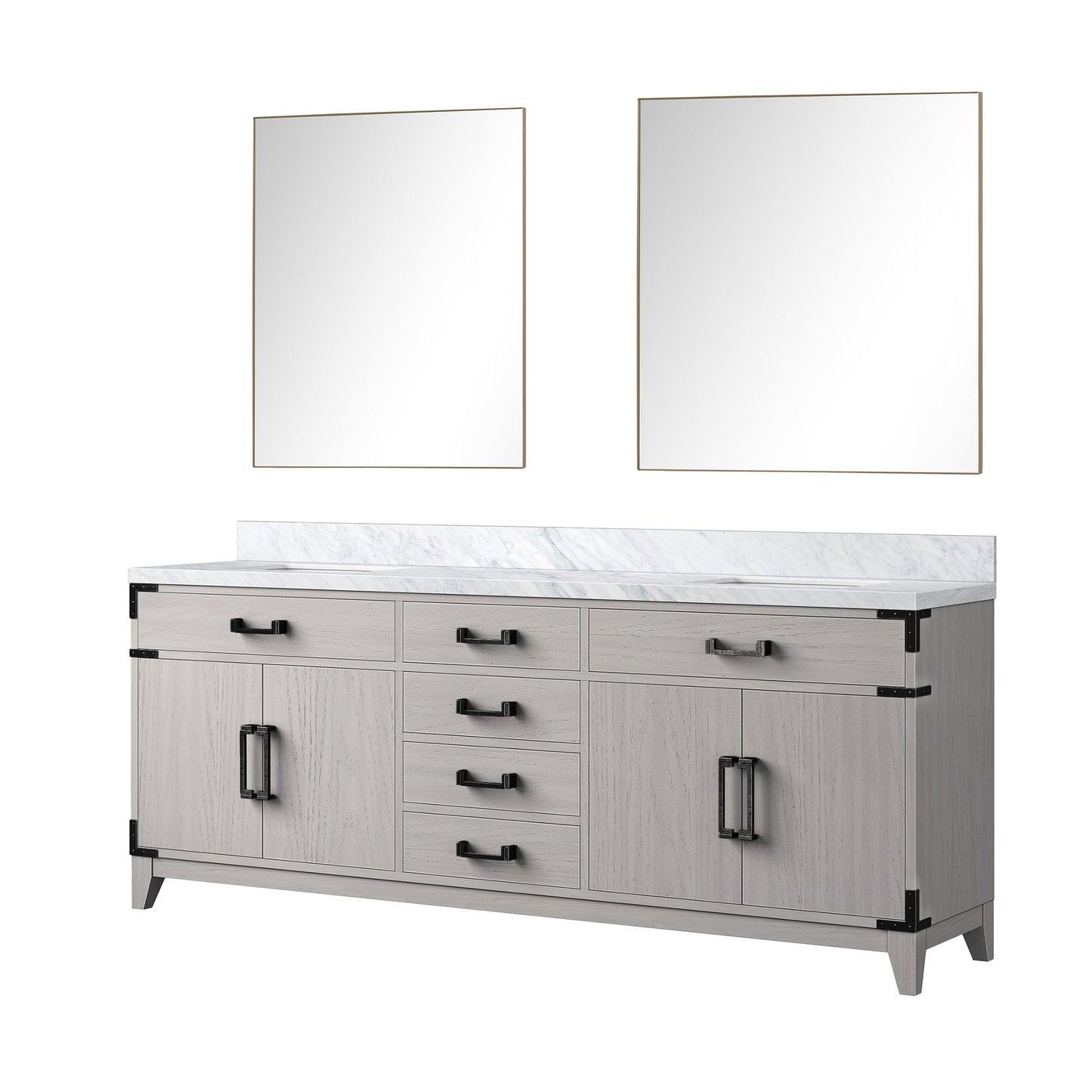 Laurel 80 in W x 22 in D White Oak Double Bath Vanity