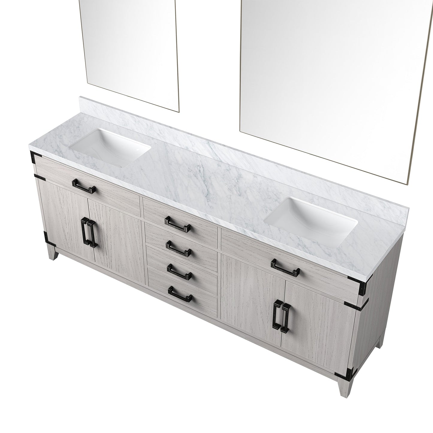 Laurel 80 in W x 22 in D White Oak Double Bath Vanity
