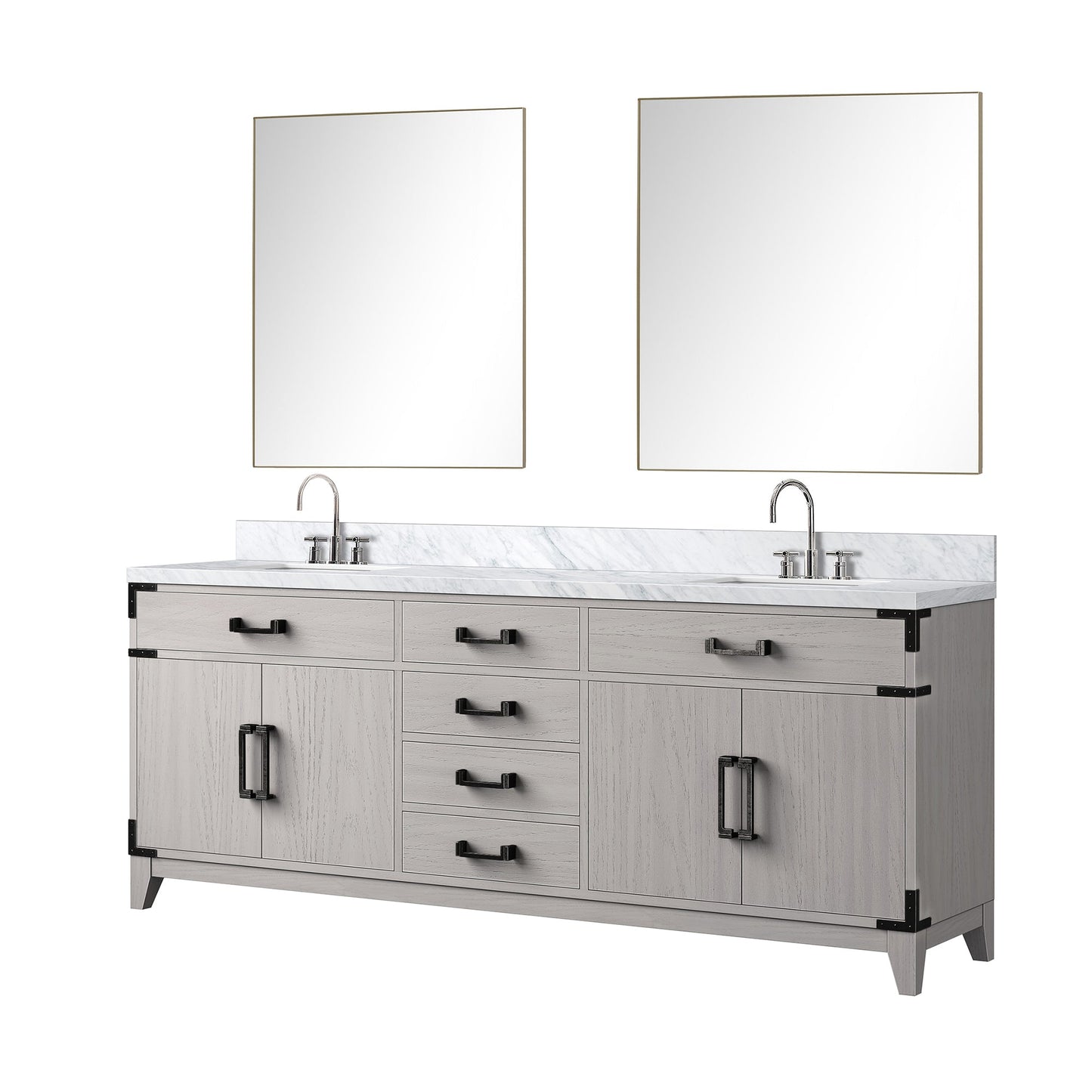Laurel 80 in W x 22 in D White Oak Double Bath Vanity