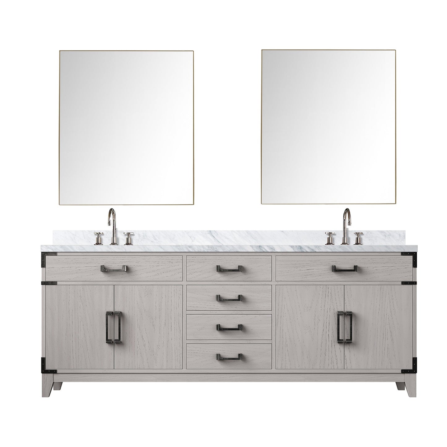 Laurel 80 in W x 22 in D White Oak Double Bath Vanity