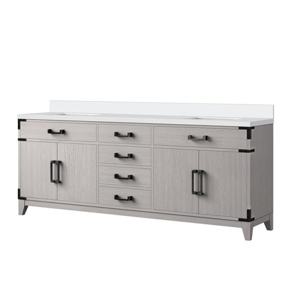 Laurel 80 in W x 22 in D White Oak Double Bath Vanity