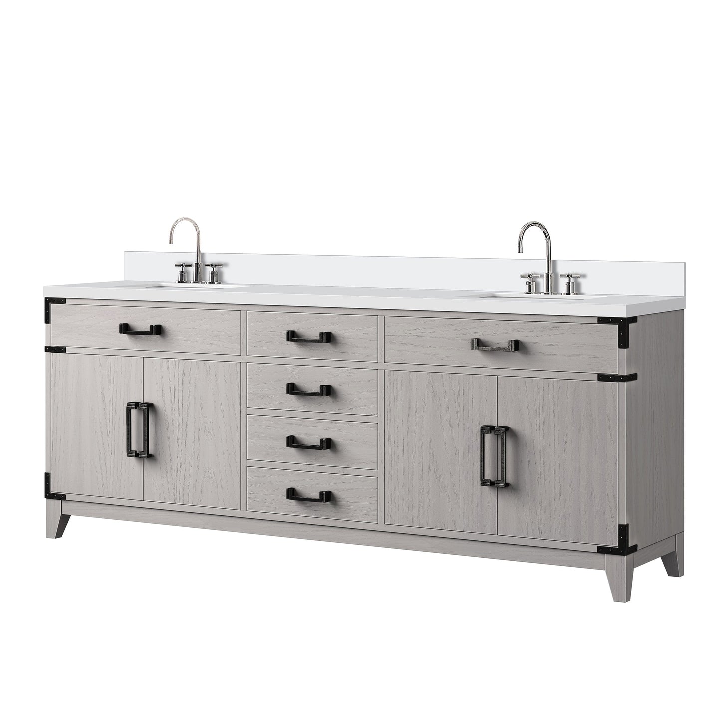 Laurel 80 in W x 22 in D White Oak Double Bath Vanity