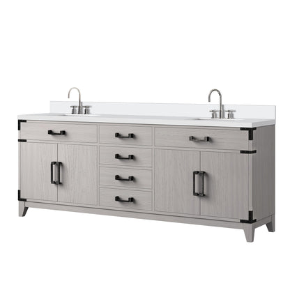 Laurel 80 in W x 22 in D White Oak Double Bath Vanity