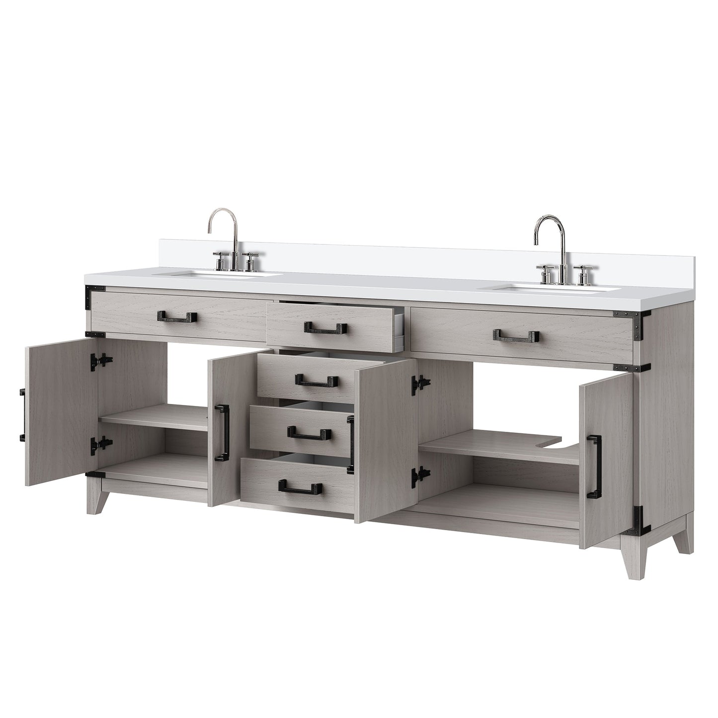 Laurel 80 in W x 22 in D White Oak Double Bath Vanity