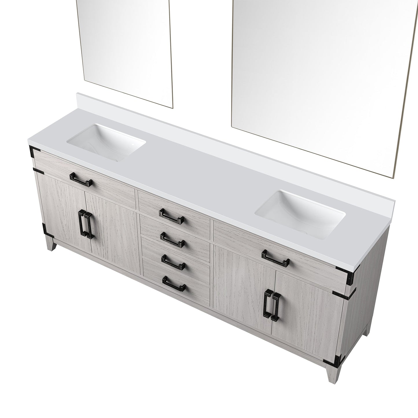 Laurel 80 in W x 22 in D White Oak Double Bath Vanity