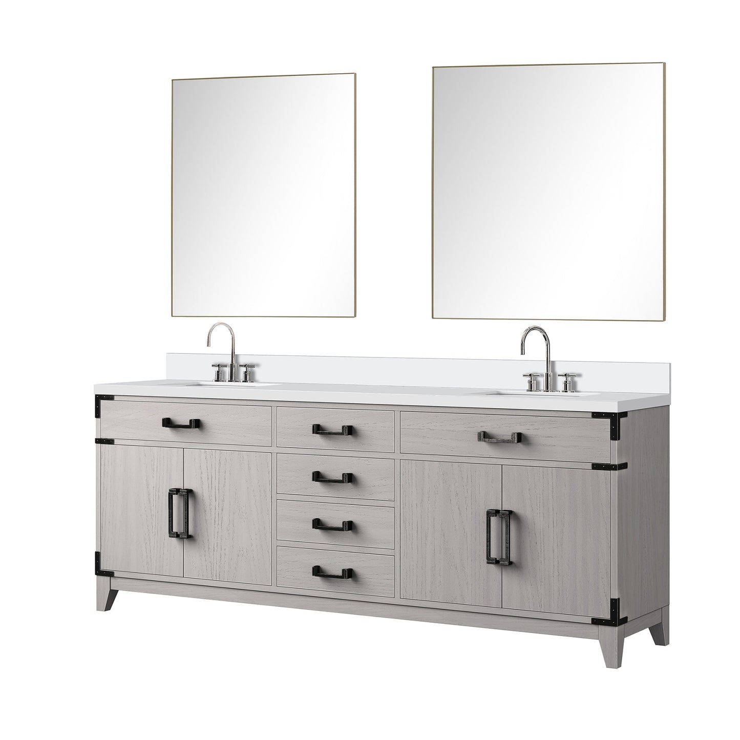 Laurel 80 in W x 22 in D White Oak Double Bath Vanity