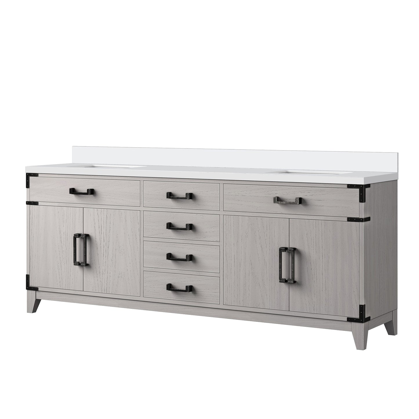 Laurel 80 in W x 22 in D White Oak Double Bath Vanity