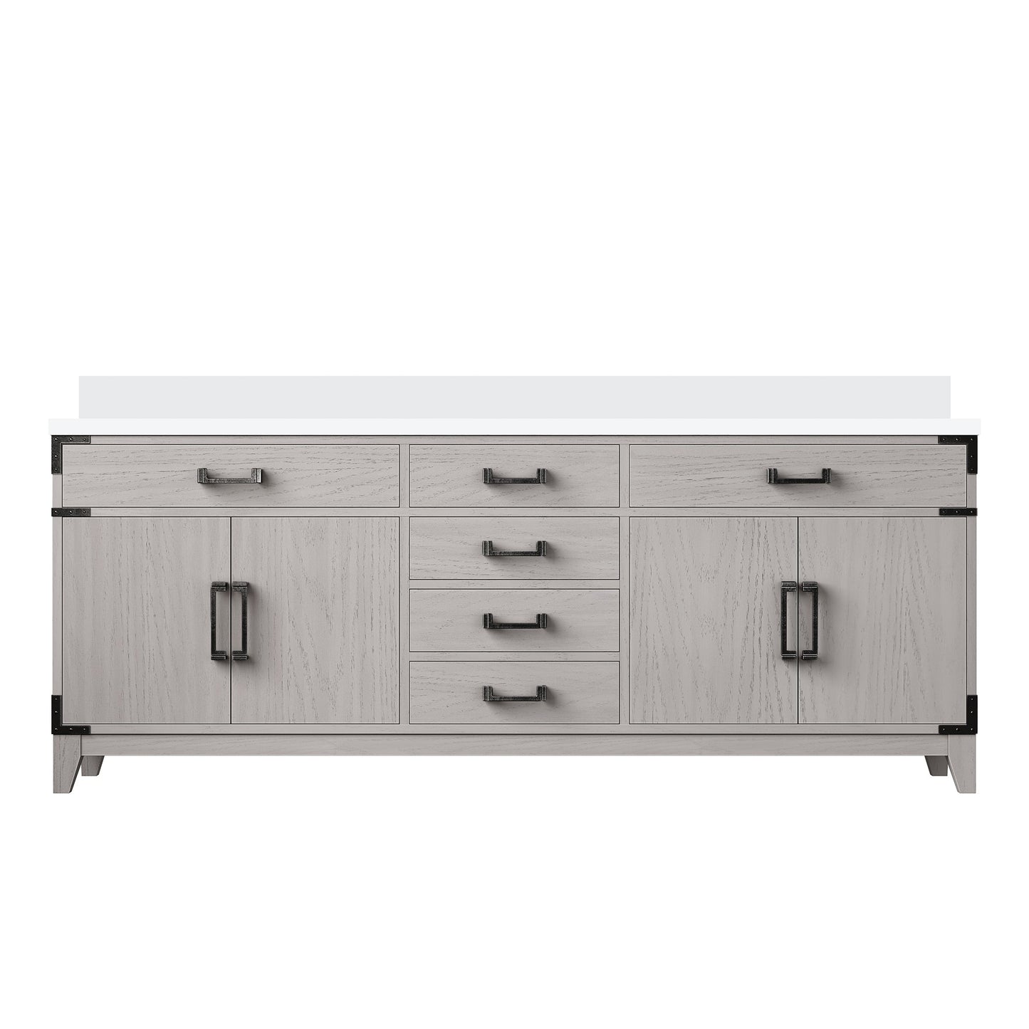 Laurel 80 in W x 22 in D White Oak Double Bath Vanity