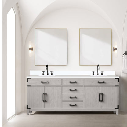 Laurel 80 in W x 22 in D White Oak Double Bath Vanity