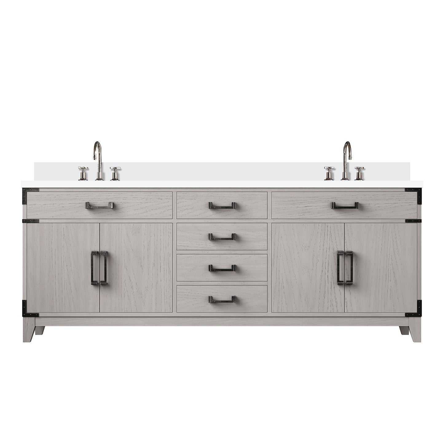 Laurel 80 in W x 22 in D White Oak Double Bath Vanity