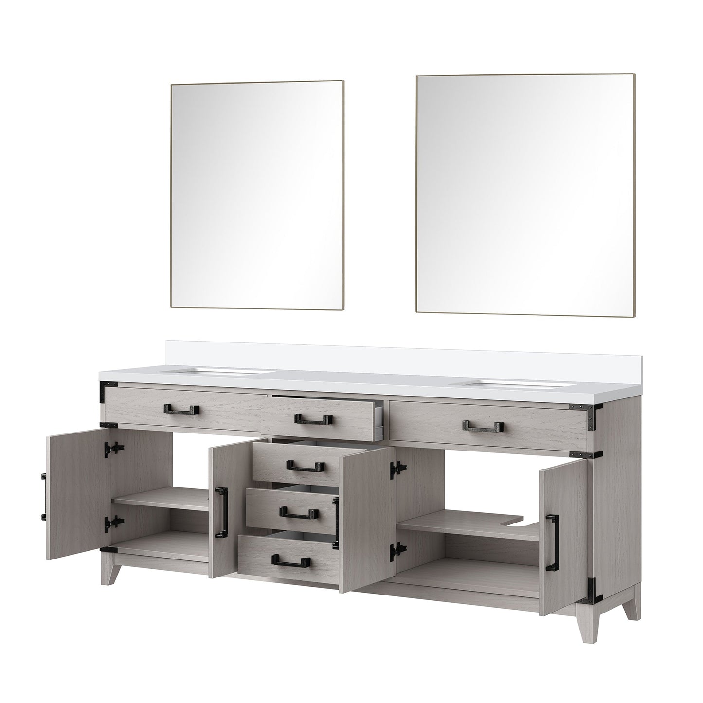 Laurel 80 in W x 22 in D White Oak Double Bath Vanity