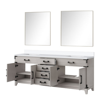 Laurel 80 in W x 22 in D White Oak Double Bath Vanity