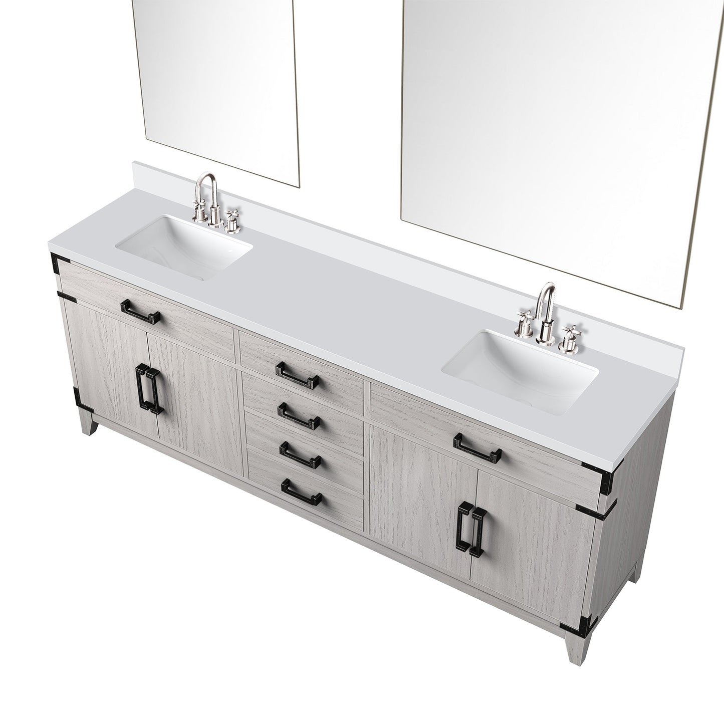 Laurel 80 in W x 22 in D White Oak Double Bath Vanity