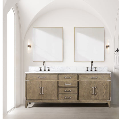 Laurel 80 in W x 22 in D Grey Oak Double Bath Vanity