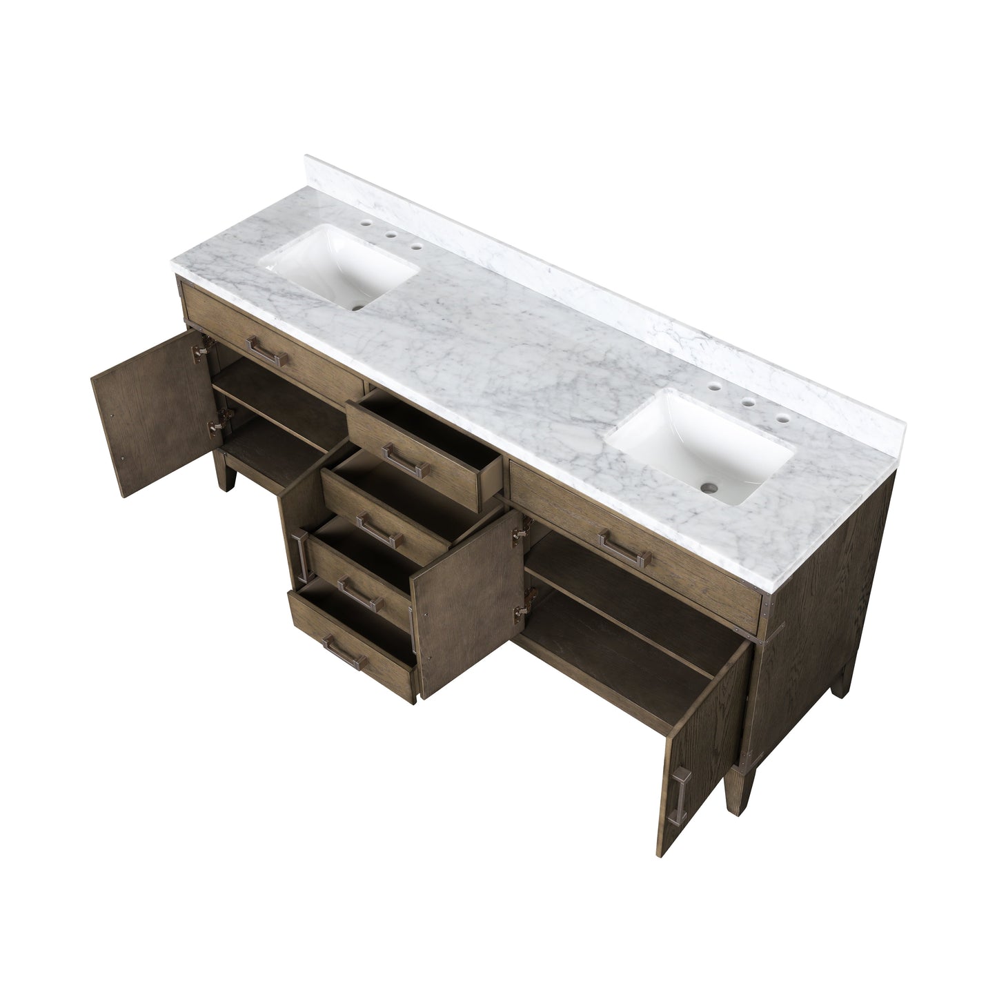 Laurel 80 in W x 22 in D Grey Oak Double Bath Vanity