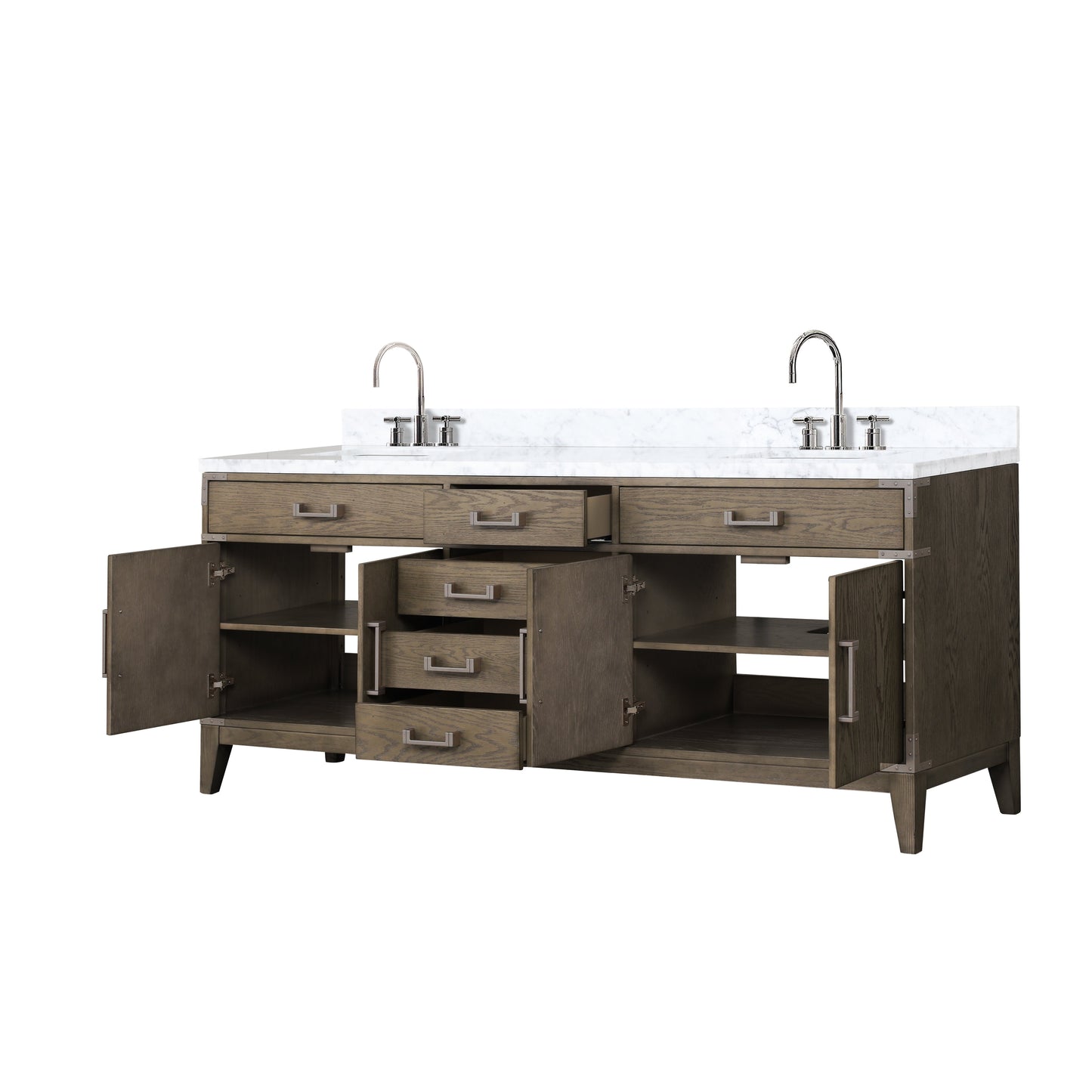 Laurel 80 in W x 22 in D Grey Oak Double Bath Vanity