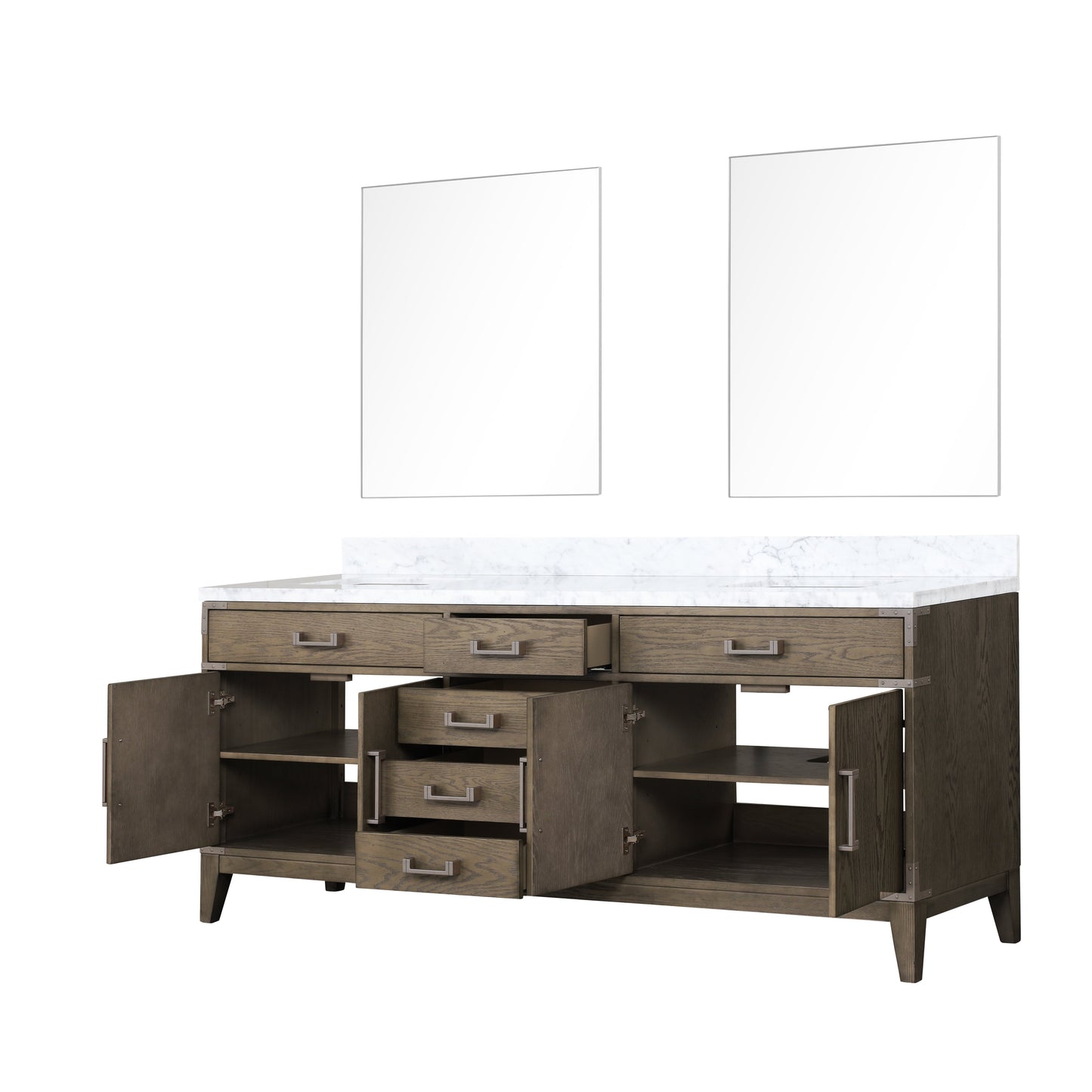 Laurel 80 in W x 22 in D Grey Oak Double Bath Vanity