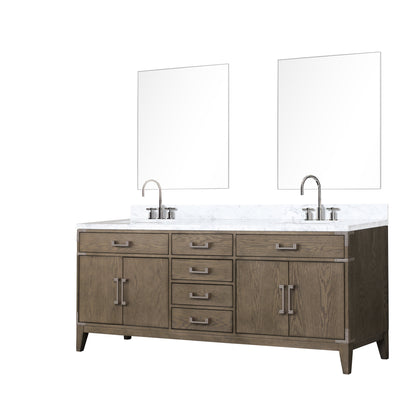 Laurel 80 in W x 22 in D Grey Oak Double Bath Vanity