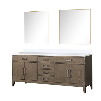 Laurel 80 in W x 22 in D Grey Oak Double Bath Vanity