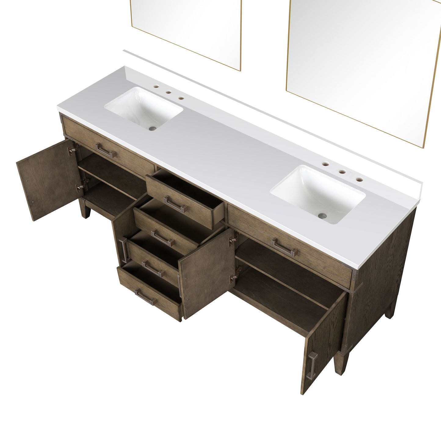 Laurel 80 in W x 22 in D Grey Oak Double Bath Vanity