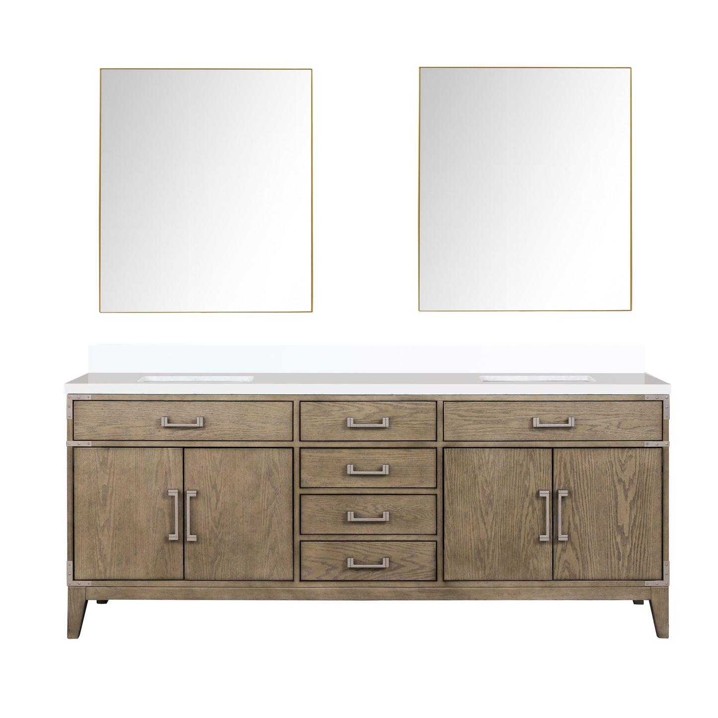 Laurel 80 in W x 22 in D Grey Oak Double Bath Vanity