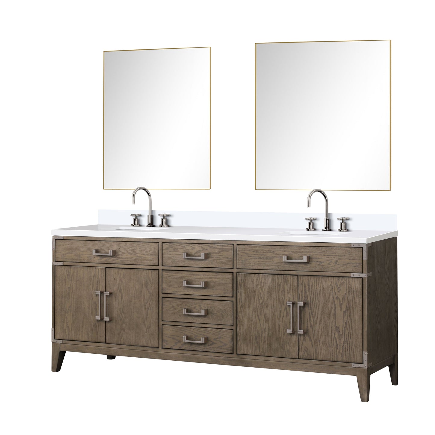 Laurel 80 in W x 22 in D Grey Oak Double Bath Vanity