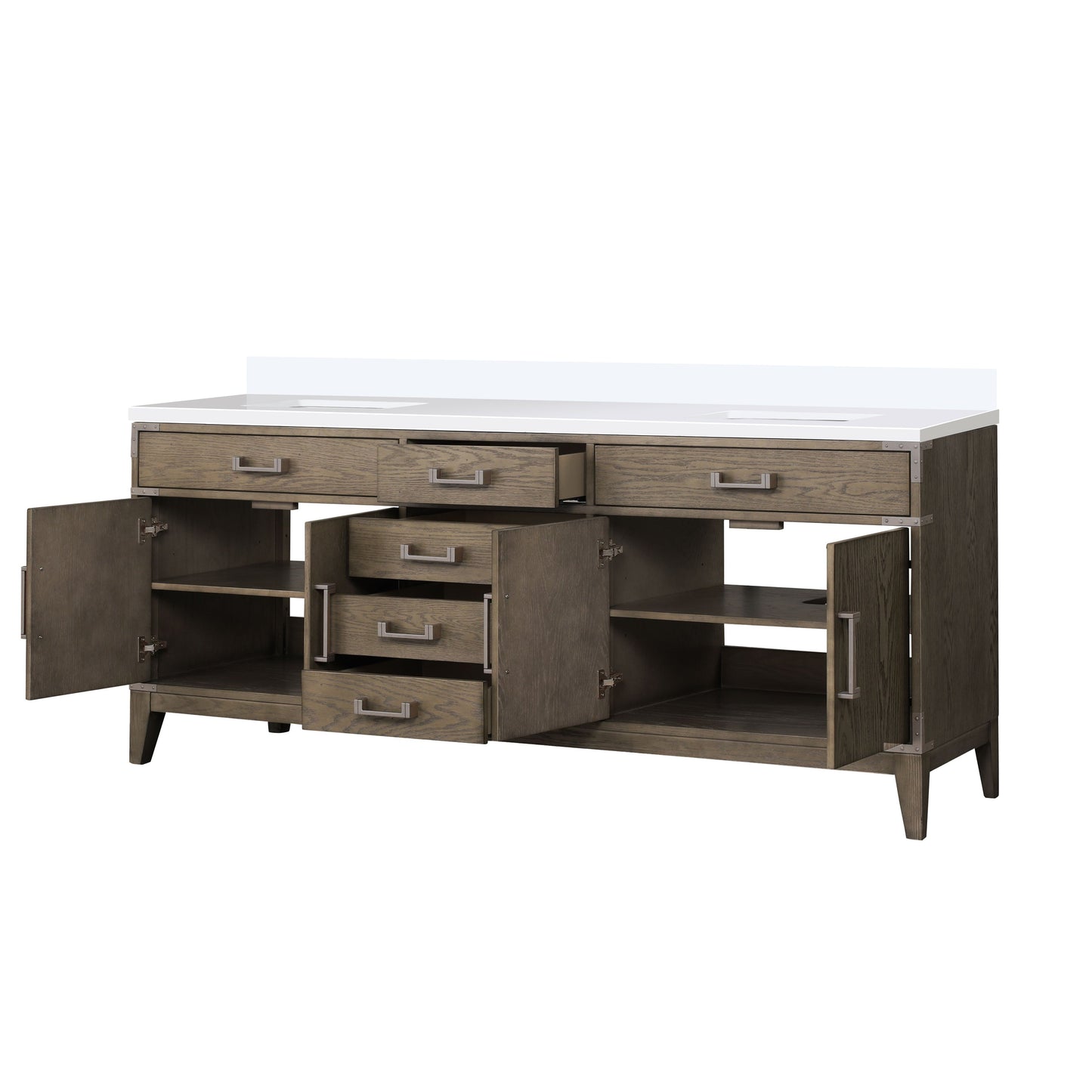 Laurel 80 in W x 22 in D Grey Oak Double Bath Vanity
