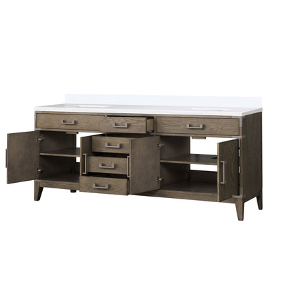 Laurel 80 in W x 22 in D Grey Oak Double Bath Vanity