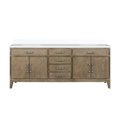 Laurel 80 in W x 22 in D Grey Oak Double Bath Vanity