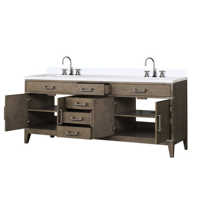 Laurel 80 in W x 22 in D Grey Oak Double Bath Vanity