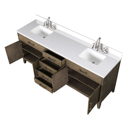 Laurel 80 in W x 22 in D Grey Oak Double Bath Vanity