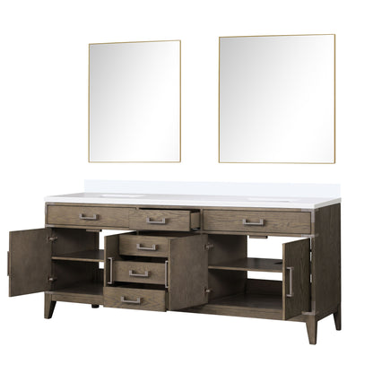 Laurel 80 in W x 22 in D Grey Oak Double Bath Vanity