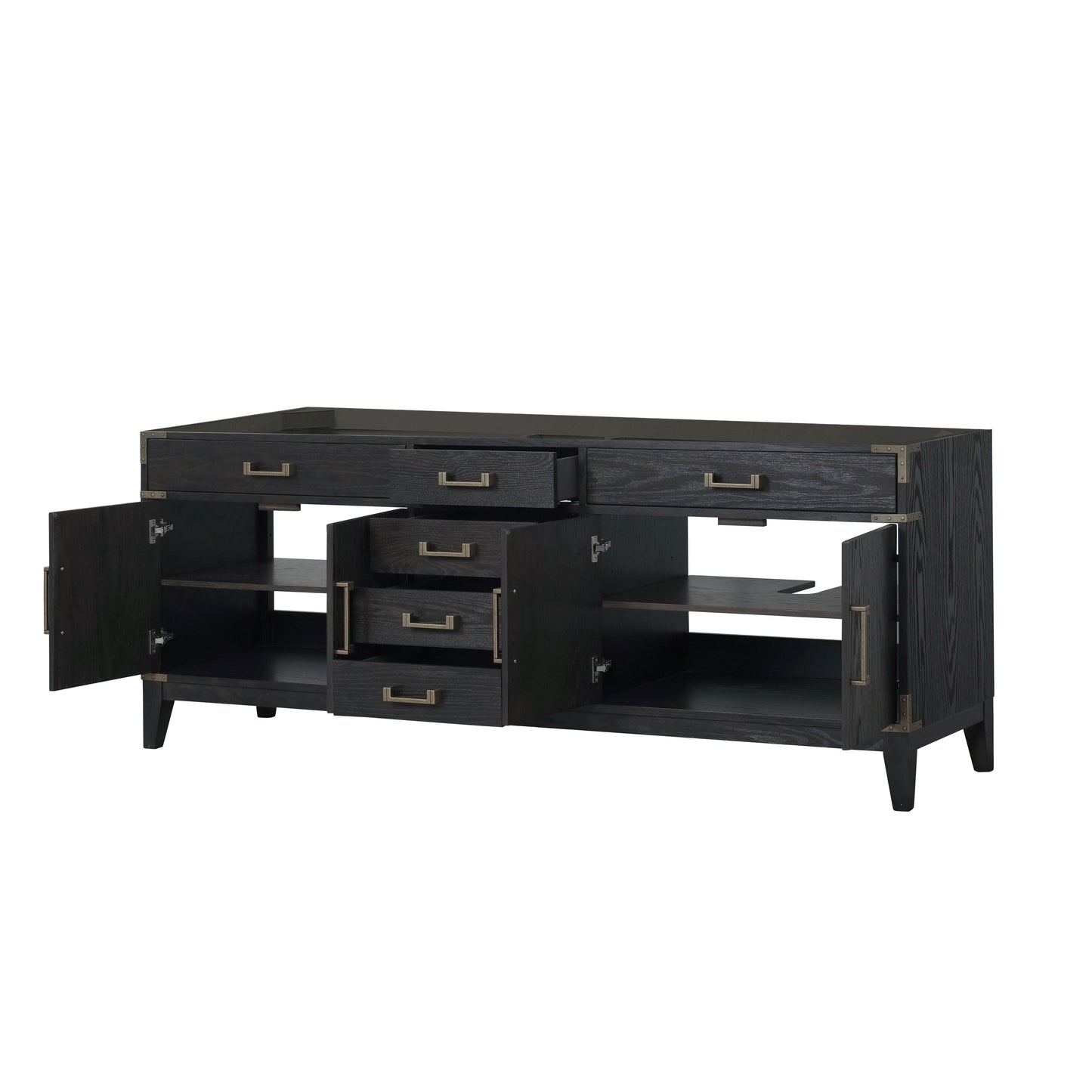 Laurel 84 in W x 22 in D Black Oak Double Bath Vanity