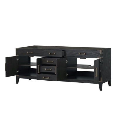 Laurel 84 in W x 22 in D Black Oak Double Bath Vanity