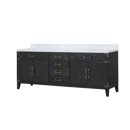 Laurel 84 in W x 22 in D Black Oak Double Bath Vanity