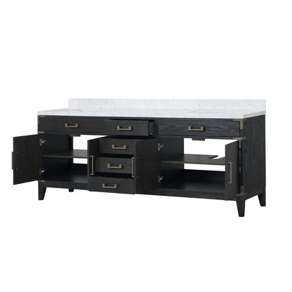 Laurel 84 in W x 22 in D Black Oak Double Bath Vanity