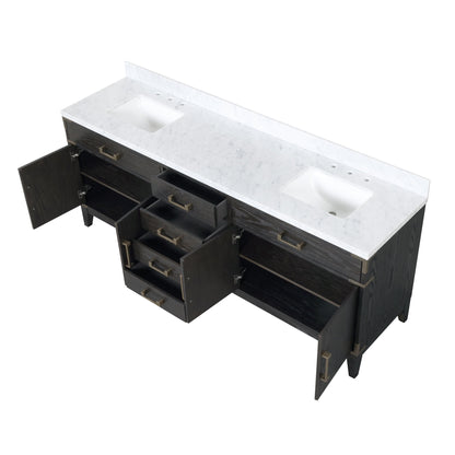 Laurel 84 in W x 22 in D Black Oak Double Bath Vanity