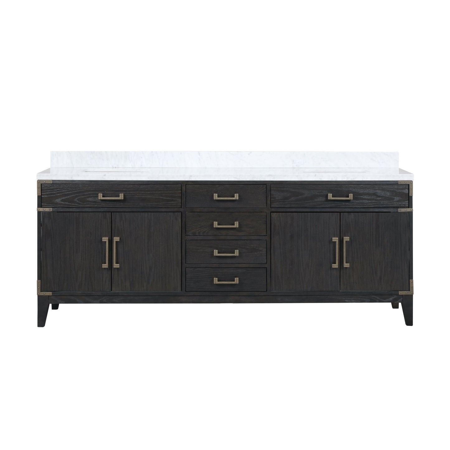 Laurel 84 in W x 22 in D Black Oak Double Bath Vanity