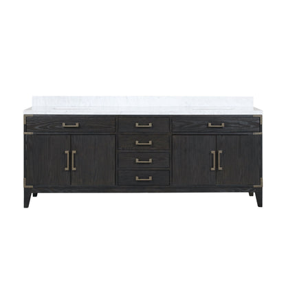 Laurel 84 in W x 22 in D Black Oak Double Bath Vanity