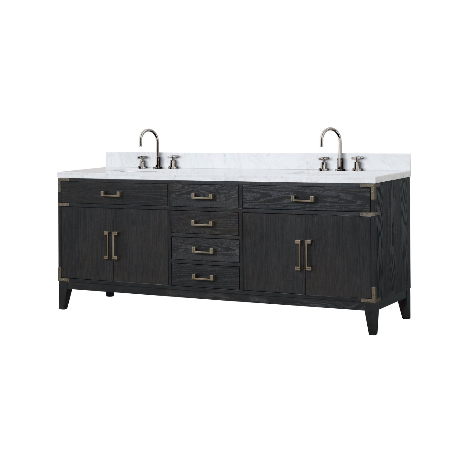 Laurel 84 in W x 22 in D Black Oak Double Bath Vanity