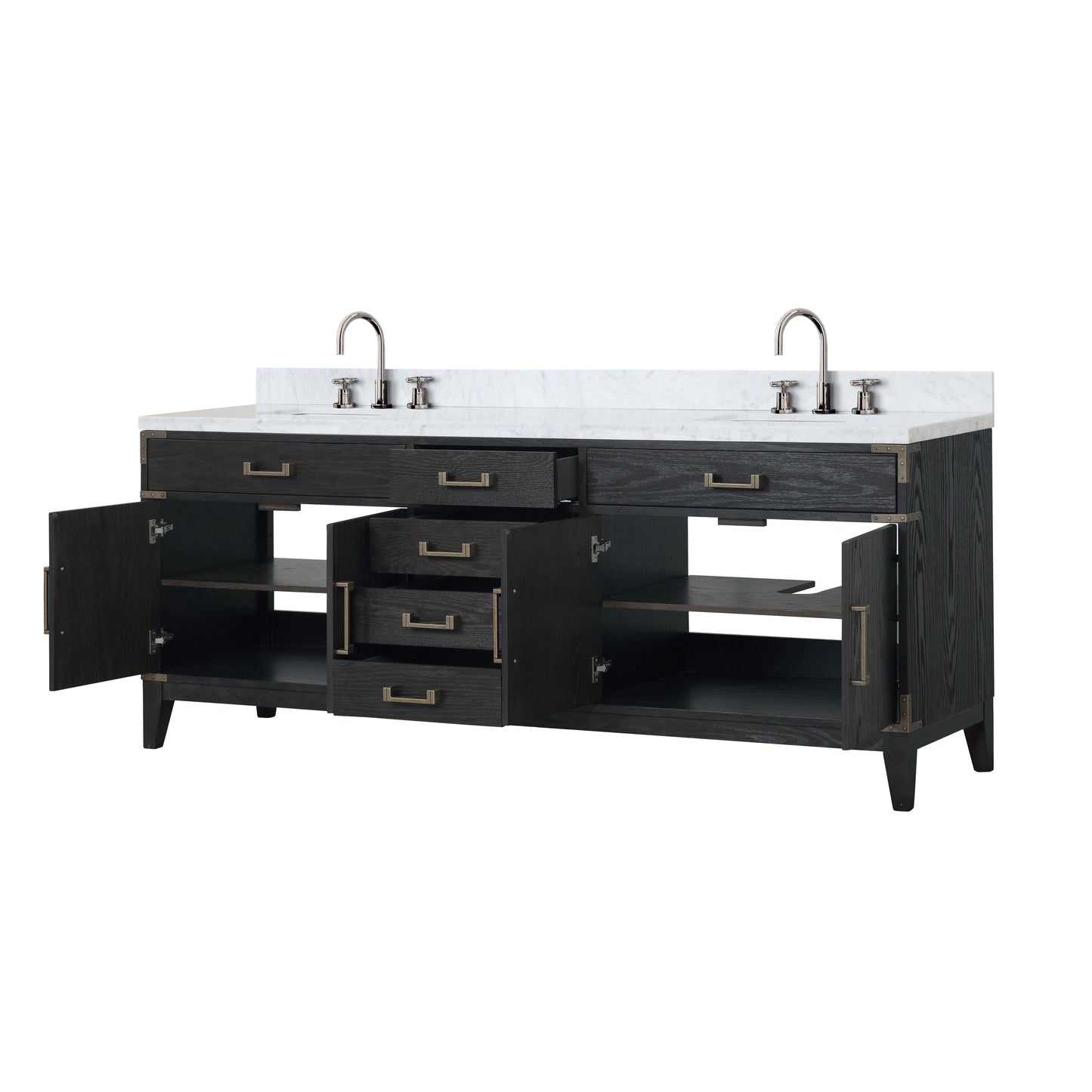 Laurel 84 in W x 22 in D Black Oak Double Bath Vanity
