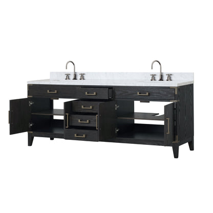 Laurel 84 in W x 22 in D Black Oak Double Bath Vanity