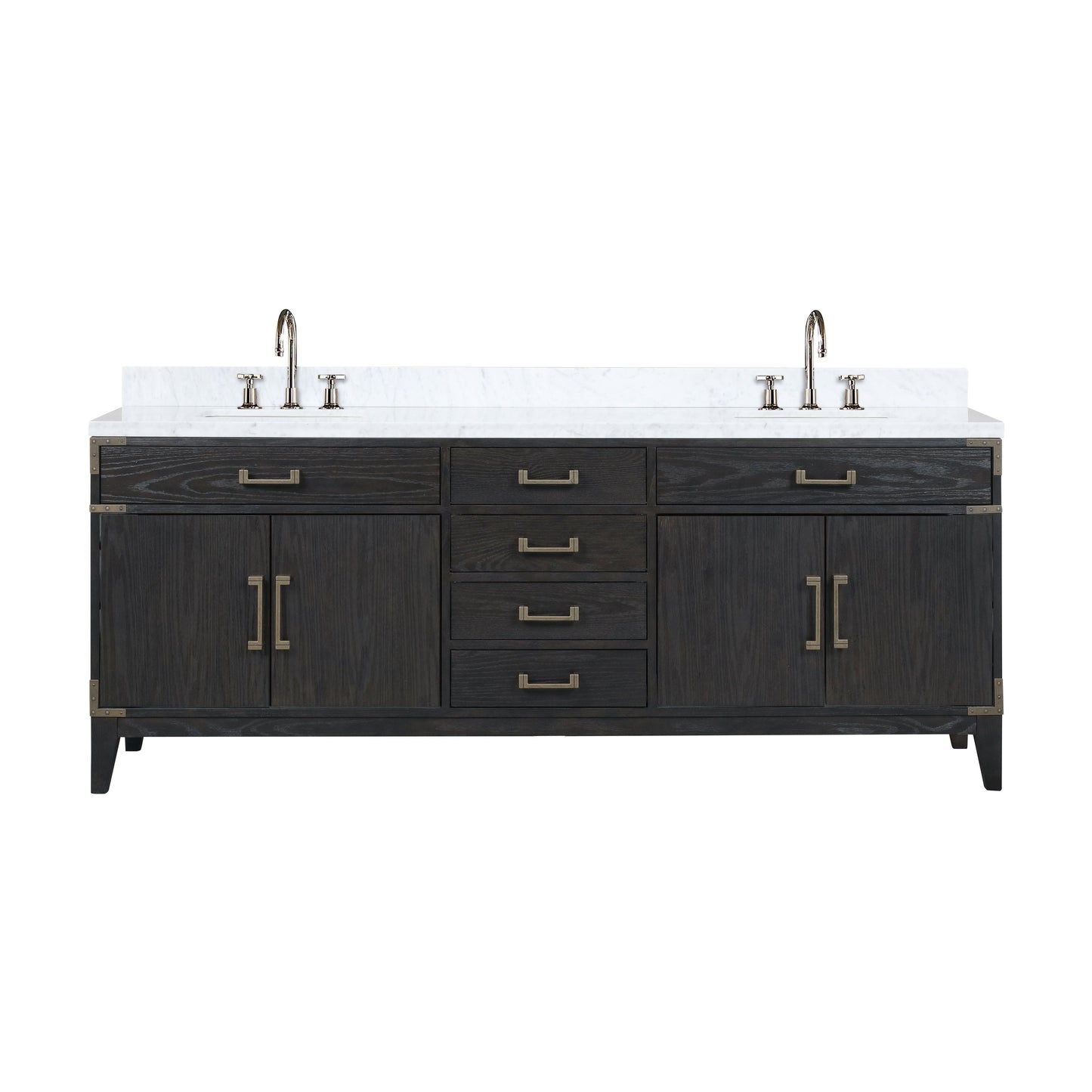 Laurel 84 in W x 22 in D Black Oak Double Bath Vanity
