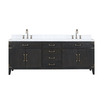 Laurel 84 in W x 22 in D Black Oak Double Bath Vanity