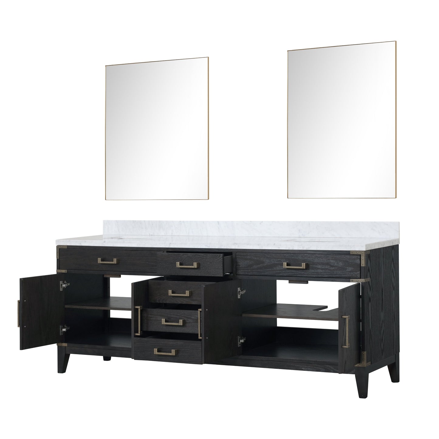 Laurel 84 in W x 22 in D Black Oak Double Bath Vanity